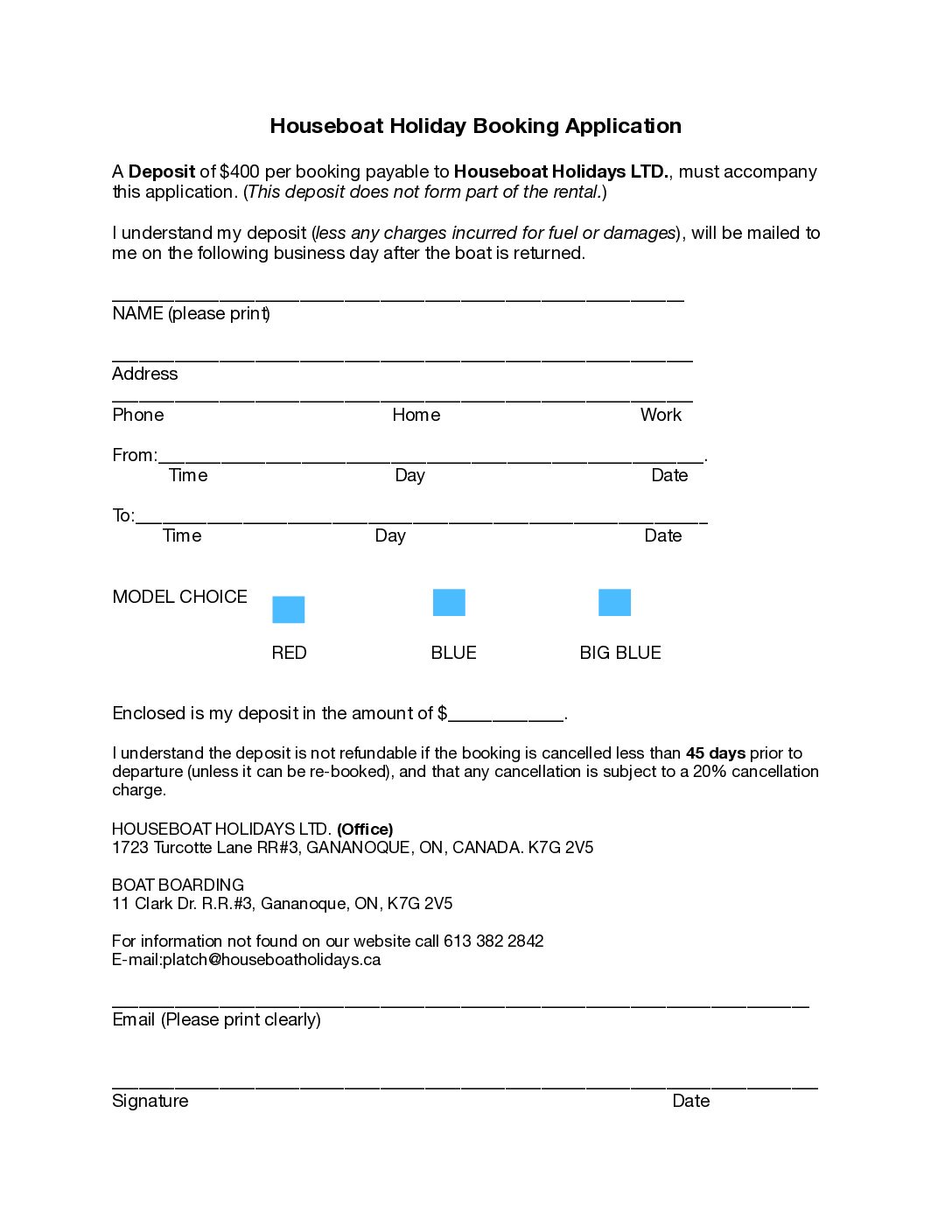 Houseboat Holidays Deposit Form_2025