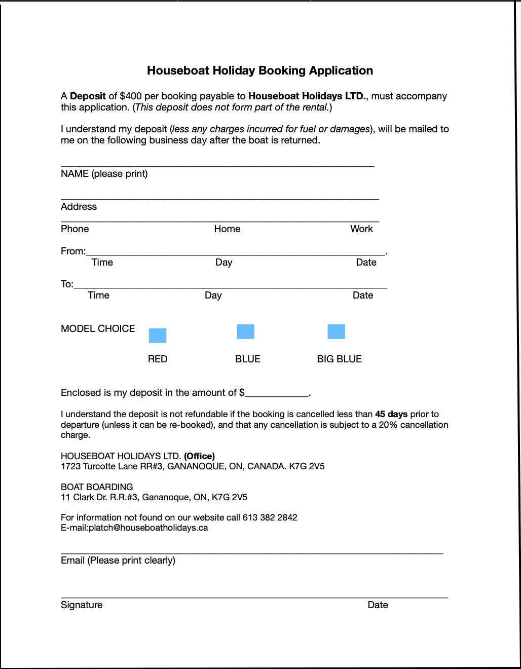 Booking Form
